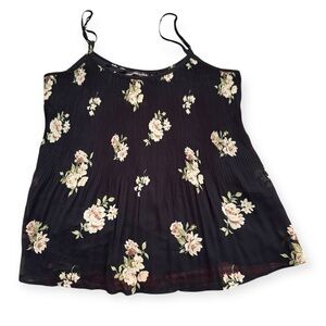Abercrombie and Fitch Floral Navy Blue Tank Top 2 layers Size XS